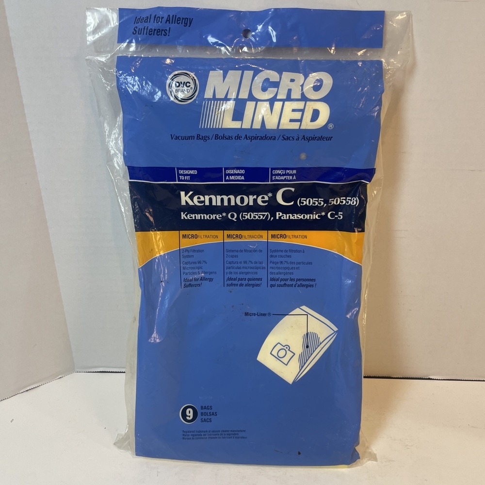 DVC Vacuum Bags Unisex 9 Pack Yellow Kenmore C 5055 Q 50557 Panasonic C-5 Micro